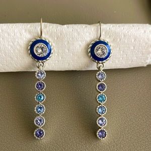 Brighton halo eclipse long French wire earrings